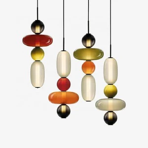Creative Luxury Colorful Glass Chandelier for Living Room Hotel Decor Lighting Modern Glass Pendant Lamps Big