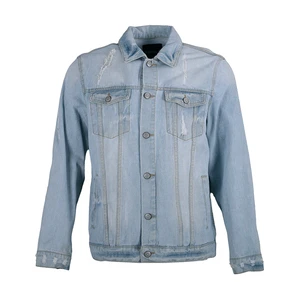 Denim Jacket Light Blue for Men Stylish Custom Colors High Quality Breathable Comfortable Easy Wash Hot Selling Outerwear