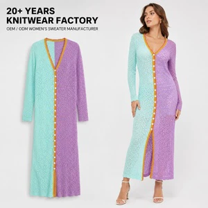 Women Summer Kimono Cardigan Sweater Square Contrast Color Knitted Crochet Beach Maxi Dress
