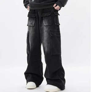 Men Jeans Wide Leg Denim Pant Loose Straight Baggy Men's Jeans Streetwear Skateboard Pants Hip Hop Trousers Cargo Jeans Unisex