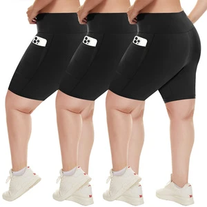 Wholesale Plus Size Sport Shorts Legging Women Solid Color Shorts High Waist Gym Fitness Shorts