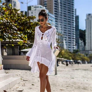 JSN Customize Wholesale Beach Pareos Cover up Embroidery Bikini Cover up Swimwear Women Robe Plage Beach Bathing Suit Cover Ups