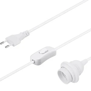 2M Power Cable E27 Lamp Base Holder LED Light Fixture Bulb Socket Cord Adapter Fitting EU Plug Pendant PVC Home Appliance IEC
