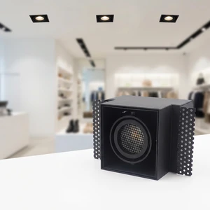 Modern LED Downlight Aluminum Square Grill Panel Recessed Surface Office Grille Black 3500K Warm White Dimmable 50000 Hours