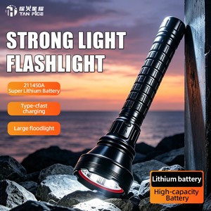 Rechargeable Outdoor Strong Light Emergency Flashlight 98KMAX High Lumens Portable Large Hand Flashlight with Super Endurance