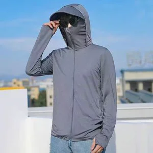 2025 Summer Lightweight Breathable Sun Protection Clothing Men's Sun Protective Jackets Zipper Hooded Quick Dry Coats