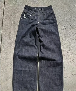 OEM Custom Vintage 14~22oz Japanese Red Self Edge Cotton Selvage Raw Denim Distressed Solid Knitted Jeans For Men Women