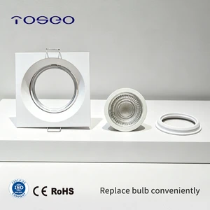Modern Indoor Lighting Square Aluminium GU10 Recessed Downlight Adjustable Ceiling Spot Light With Replaceable Bulb