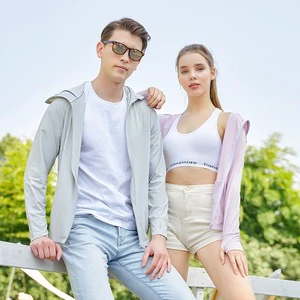 Suemaja Unisex UPF50+ Sports Sun Protection Clothing Casual Couple Style UV Breathable Spandex/Polyester Stand Collar Full