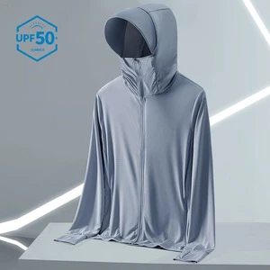UPF50 Summer Ultra-Thin Breathable Loose Coat-Ice Silk Sun Protection Clothing for Men UV Protective Outdoor Sun Protection