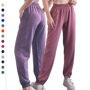 ADCK1207 Casual Sports Pants High Waist Lightweight Jogger Fitness Long Pants Drawstring Breathable Loose Fit Flat for Running