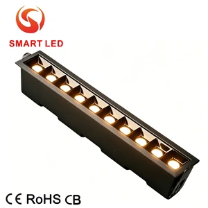Smart 1 2 3 5 10 12 15 Heads 2W Laser Blade Grille Spot Light Adjustable Led Linear Light Recessed Led Grille Light for Hotel