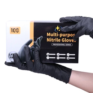 XINGYU Disposable Nitrile Diamond Gloves Black 8ml Powder Free Disposable Nitrile Gloves Heavy Duty Diamond Nitrile Gloves