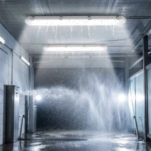 IP65 Waterproof 8ft LED Vapor Tight Light, ETL Listed 40W Linear Tri-proof Fixture for Cold Storage Car Wash, Impact Resistant