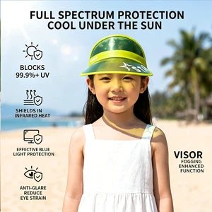 Adult Four Seasons UV Protection Curved Brim Thermo Control Clear Empty Top Casual Sun Visor Hat Polyester For Cycling Travel