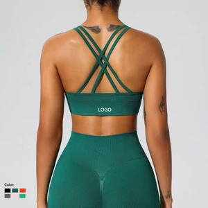 Activewear Seamless Gym Women Backless Yoga Set Sports Bra Top Fitness for Women Compression