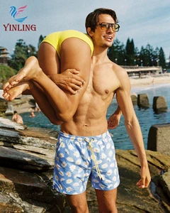 Custom Men Beach Shorts Quick Dry Waterproof Swim Trunks Breathable Fabric Summer Swimwear Comfortable Swim Board Shorts