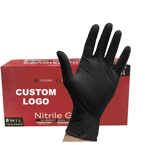 6 Mil Finger Texture Safety Gloves Heavy Duty Industrial Use Custom Logo Latex-Free Powder-Free Nitrile Disposable 9-inch OEM