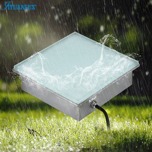 Customized Outdoor Floor Road Square Color Changing IP67 Frosted Glass Recessed Ground LED Brick Light LED Tile Paver Light