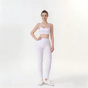 Women's Two-Piece Yoga Set Soft High-Elastic Sports Outfit High-Waisted Leggings and Short Top for Fitness and Pilates