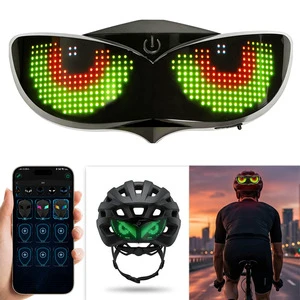 BSCI Factory Custom Waterproof Rechargeable Helmet Lamp with Smart APP Control Programmable DIY Message Riding LED Helmet Light