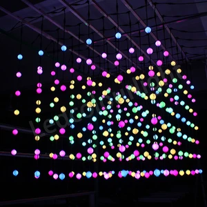 Christmas Decorative Lighting DMX 36/50mm RGB Ball Pixel String Lights 3D LED