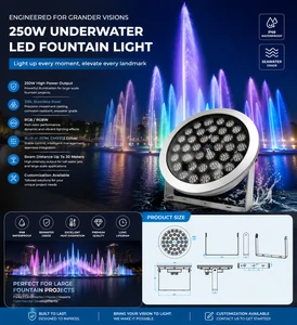 High Brightness IP68 Waterproof RGB DMX Led Fountain Lights Musical Dancing Water Lamp for Pool Underwater Lighting