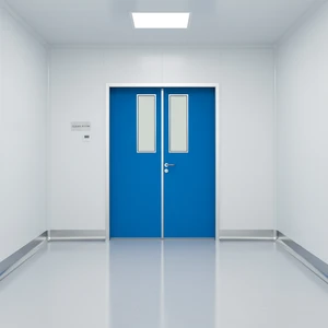 Cleanroom Swing Door With Double Glass Observation Window Stainless Steel GMP Air Tight Medical Hermetic Door