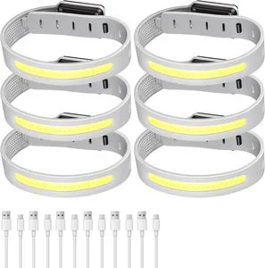 USB Rechargeable LED Sports Running Lights for Runners with Adjustable Strap Arm Band for Night Running Jogging Walking Hiking