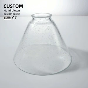 BO-GLASS Customized Modern European Design Transparent Hand Blown Cone Bubble Glass Lampshade For Chandelier