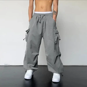 Half Dark Techwear Set Grey Pleated Heavy Cool Arrival Waxed Jogging Mens Waterproof Cargo Pants