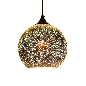 Manufacturer's Cross-border Creativity 3D Colored Glass Sphere Pendant Light for Western Restaurant Bar Table Candle Art Single