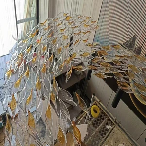 Zhongshan Lamp Customized Modern LED Oval/Square Hand Blown Glass Chandeliers Pendant Lights Adjustable Height for Commercial