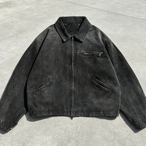 Custom Unisex Denim Jacket with Front Logo Vintage Style Windproof & Breathable Distressed Design