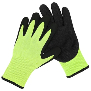 Nitrile Coated Anti-cut Hi-Vis Shell Safety Hand Protective Cut Resistant Work Glove with Waterproof Material Inside for Winter