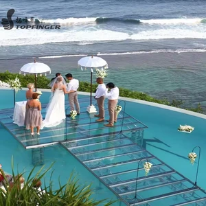 Cheap Price Transparent Plexi Glass Glass Outdoor Portable Wedding Concert Dance Floor Acrylic Stage Platform Swimming Pool