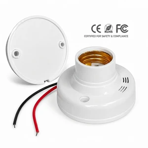White E27 Smart Light Socket Motion Sensor Lamp Holder Voice Controlled Bulb Base for Household LED Lamps