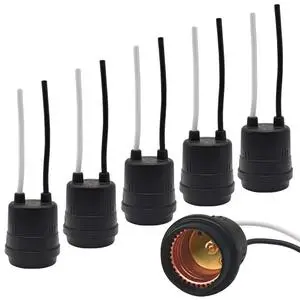 E26/E27 Fully Sealed Waterproof Rubber Light Socket Bulb Lamp Holder With Cord