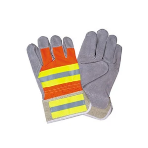 Premium Quality Custom Made Logo Printed Safety Gloves Cowhide Leather Safety Gloves Comfortable