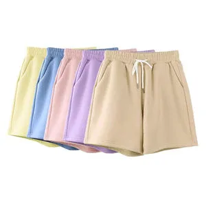 New Arrival Plus Size Women's Casual Shorts Solid Color Breathable Eco-Friendly Quick Dry Mid Elastic Waist Regular Fit