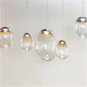 Italian Modern Minimalist Colorful Bubble Glass Pendant Light, Creative Small Dining Room Pendant Lamp, Bedside Lighting.