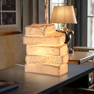 Promotional Novelty Brick Shape Lamp 3D Led Night Light Porcelain Table Lamp for Home Decoration