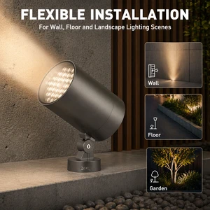 Exterior Decoration Facade Lighting Outdoor Building Narrow Beam Led Flood Lights Garden Aluminum IP66 High Bright Warm White