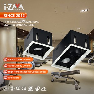 Hotel Residential Villa Simple Indoor Anti Glare Aluminum IP20 25W COB Recessed LED Grille Light