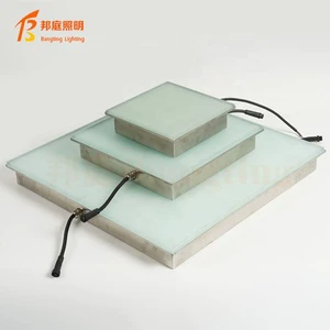 High Lumen Stainless Steel 12mm Tempered Glass Underground Light Ip66 6w 10w 20w Brick Light Square Led Floor Tile Lamp