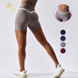 Custom Summer Women's Athletic Workout Active Cycling Shorts Plus Size Fitness Women's Sports Running Gym Yoga Wear Biker Short