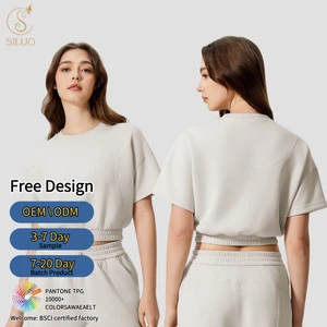 Women's Quick Dry Slim Fit Yoga Top Short Sleeves Seamless Training Fitness Exercise T-shirt Workout Sportswear Suit Yoga Shirt