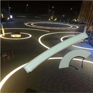 RGBW IP67 Toughened Glass Inground LED Brick Light Round & Square Pathway Recessed Paver Lamp for Outdoor Ground Lighting