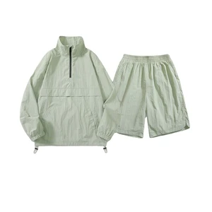 Men's Summer Half Zip UPF50+ Sun Protection Bomber Jacket Solid Color UV Protective for Outdoor Leisure Nonwoven Weaving