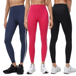 Wholesale Color Blocking Active Bottoms No Front Seam Tight Fit Sports Pants High Waist Gym Yoga Leggings for Women Quality